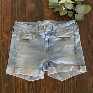EUC American Eagle Super Stretch X Low Rise Midi Denim Shorts